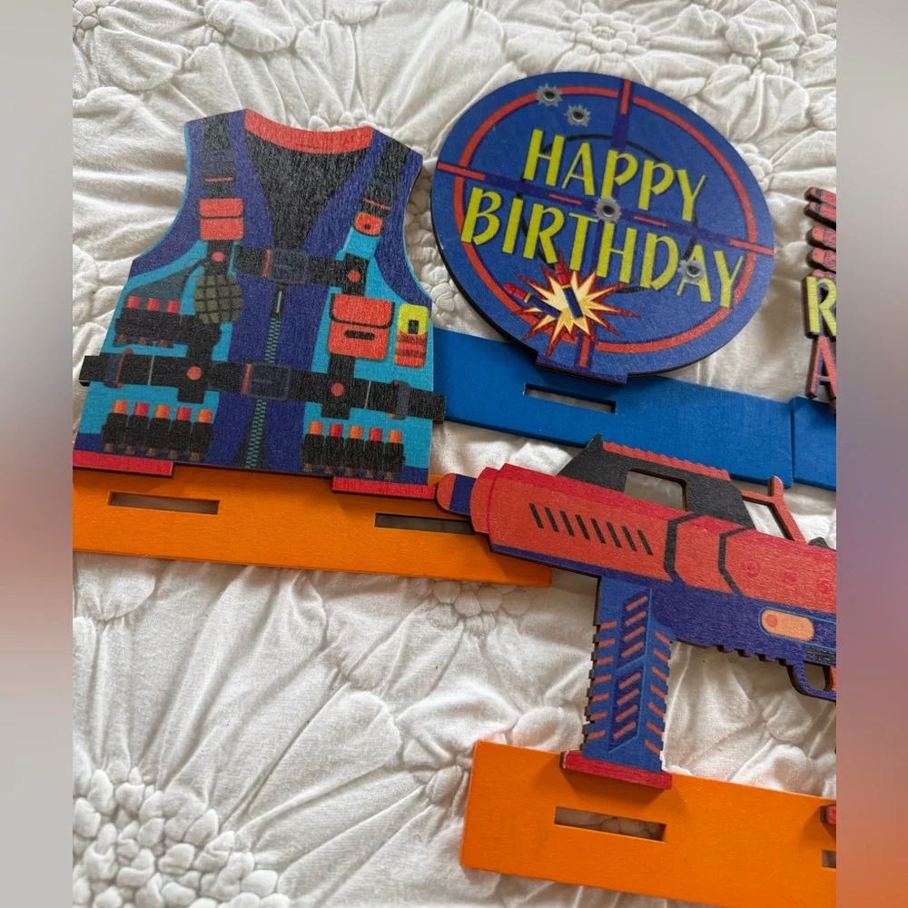 Nerf Party Wooden Table Toppers